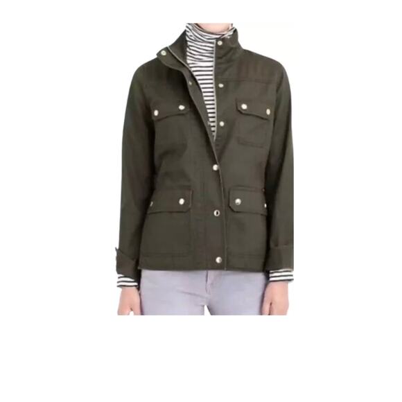 J CREW Relaxed Boyfriend Field Jacket Utility Brown Cotton Women's S - Picture 1 of 9